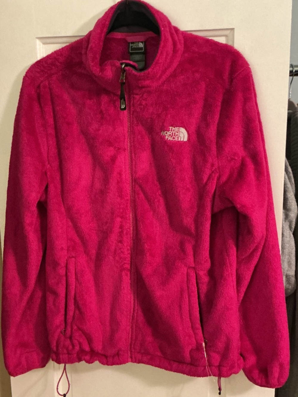 North Face Pink Fuzzy Fleece Full Zip Jacket